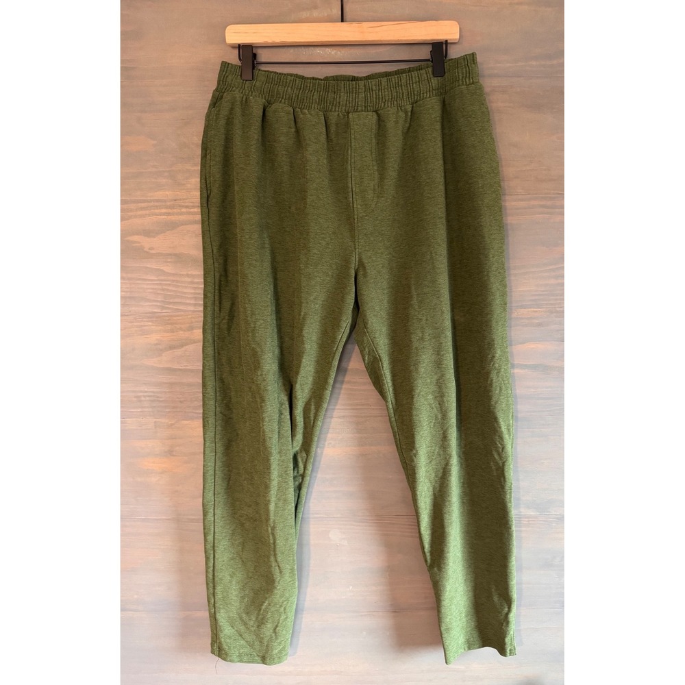 Beyond Yoga Mens Heathered Olive Green Joggers Tapered Active Lounge Pants XL